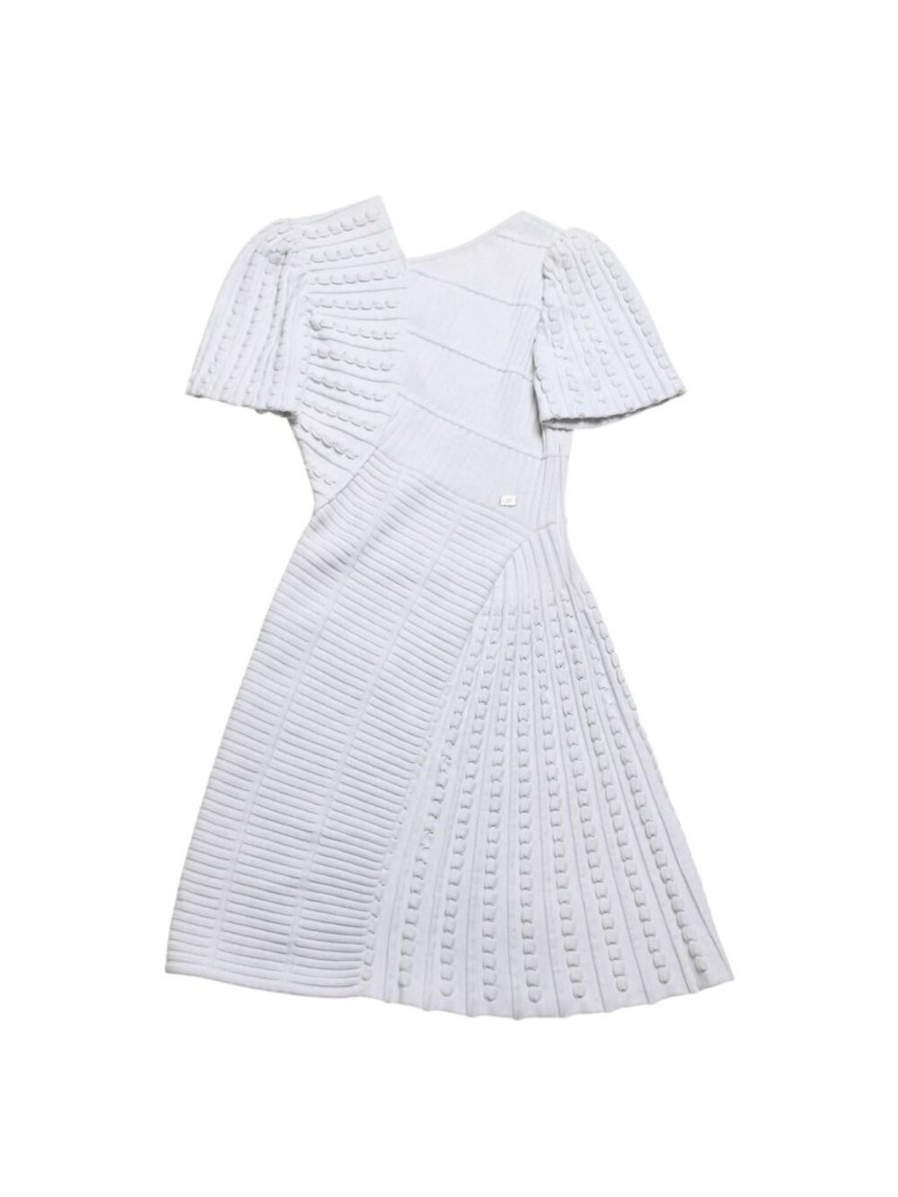 Chanel Ecru Fringe Dress Cotton White